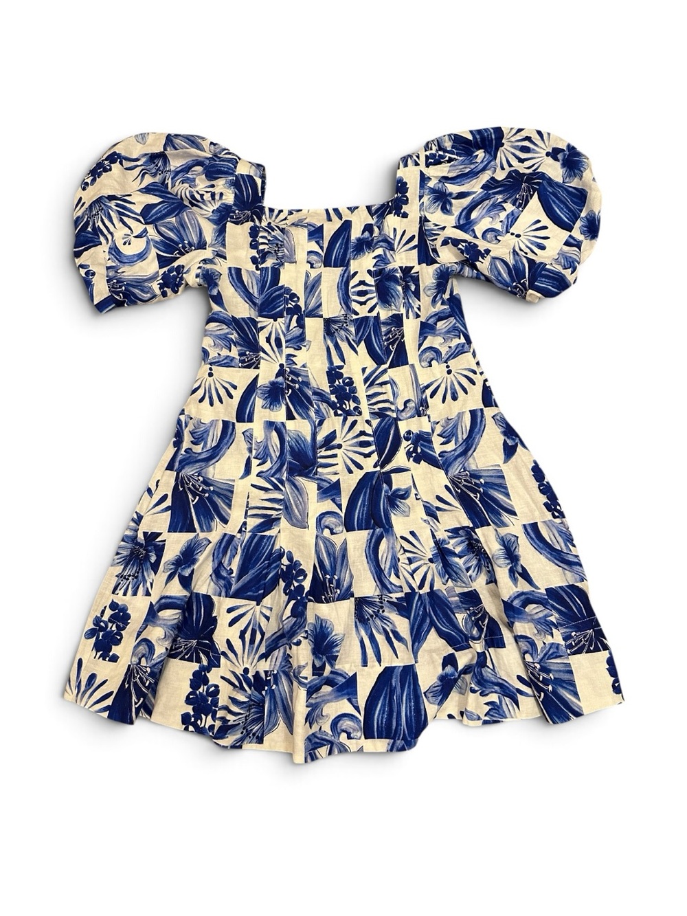 Farm Rio Garden Tiles Linen Mini Dress Size S - Picture 2 of 7